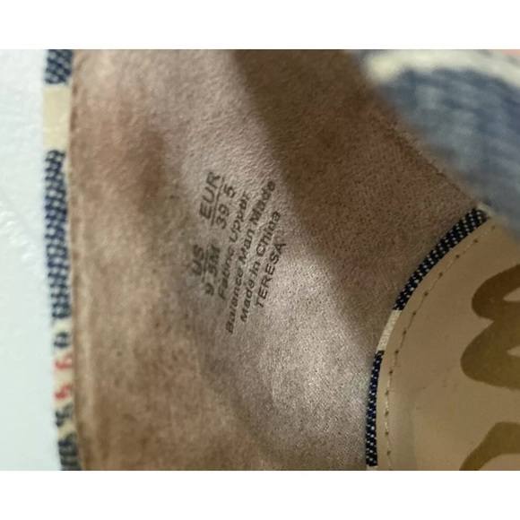 Sam Edelman Teresa Blue Striped Canvas Heels Pumps - Picture 7 of 8